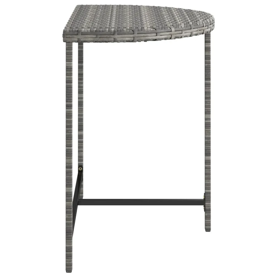 Table de jardin Gris 80x50x75 cm Résine tressée - 5