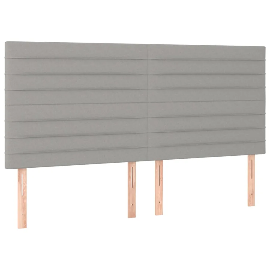Tête de lit Gris clair 200x5x118/128 cm Tissu - 2