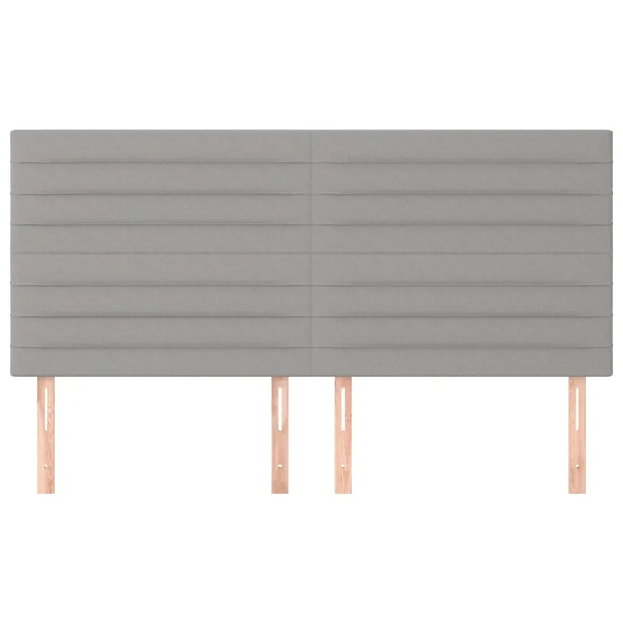 Tête de lit Gris clair 200x5x118/128 cm Tissu - 3