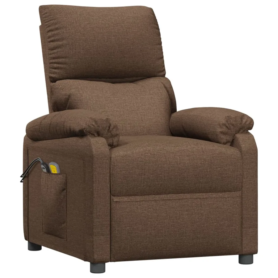 Fauteuil électrique de massage Marron Tissu - 3