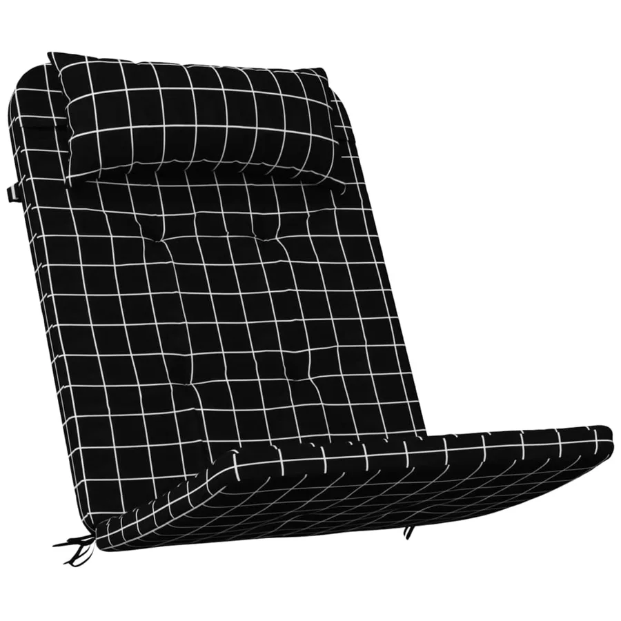 Coussins de chaise adirondack lot de 2 carreaux noir - 3