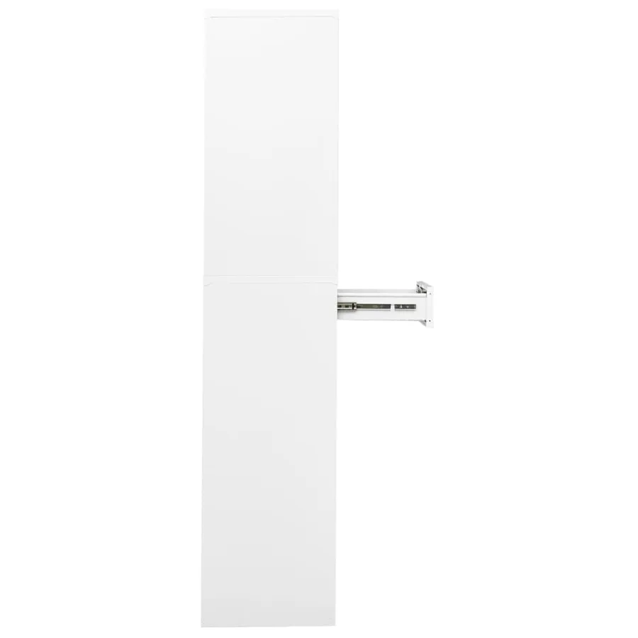 Armoire de bureau Blanc 90x40x180 cm Acier et verre trempé - 4