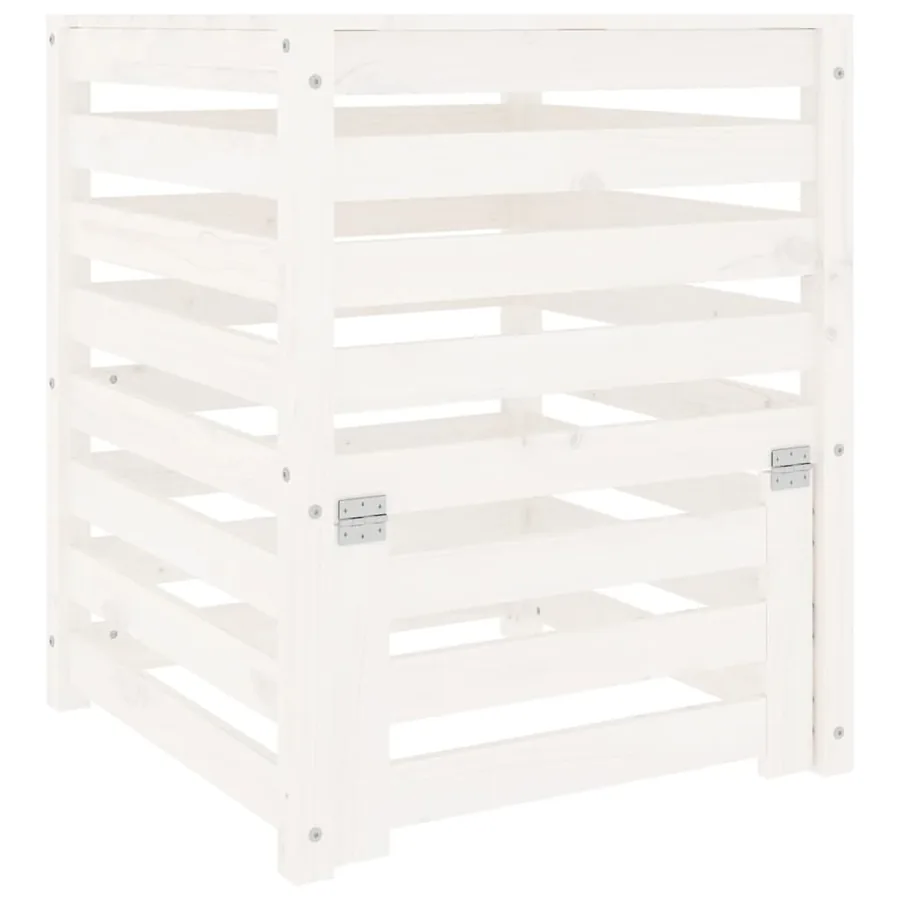 Composteur Blanc 63,5x63,5x77,5 cm Bois massif de pin - 2