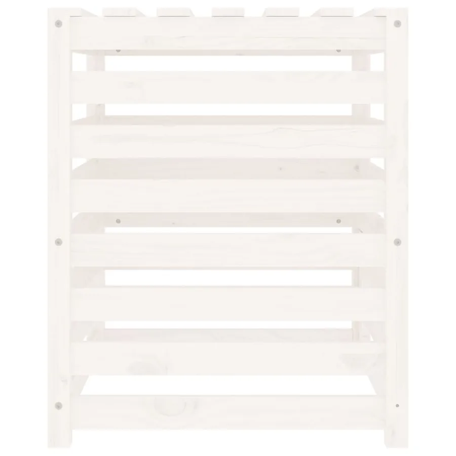 Composteur Blanc 63,5x63,5x77,5 cm Bois massif de pin - 7