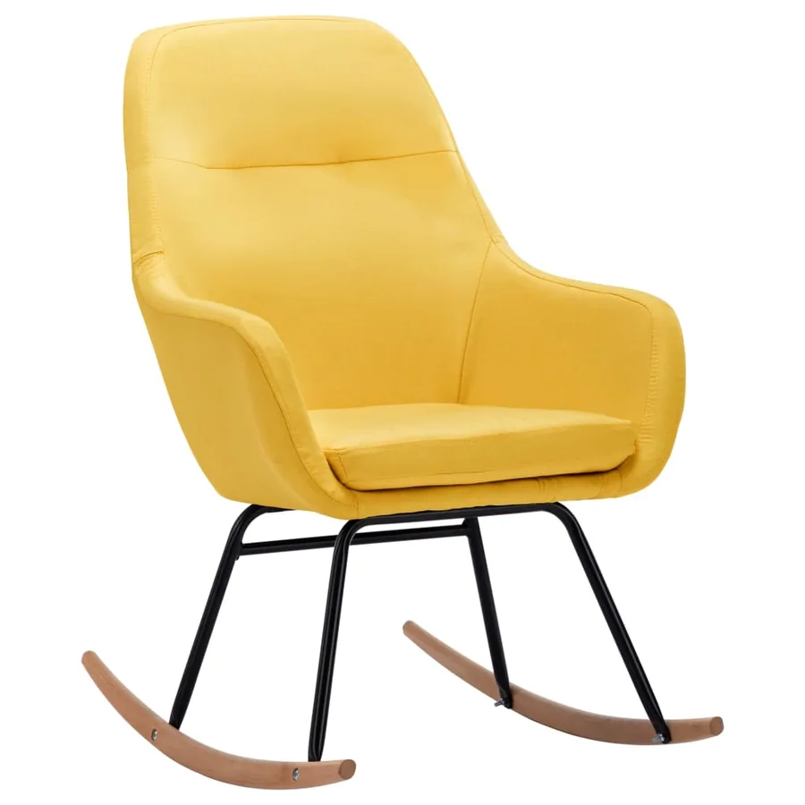 Chaise à bascule Jaune moutarde Tissu - 2