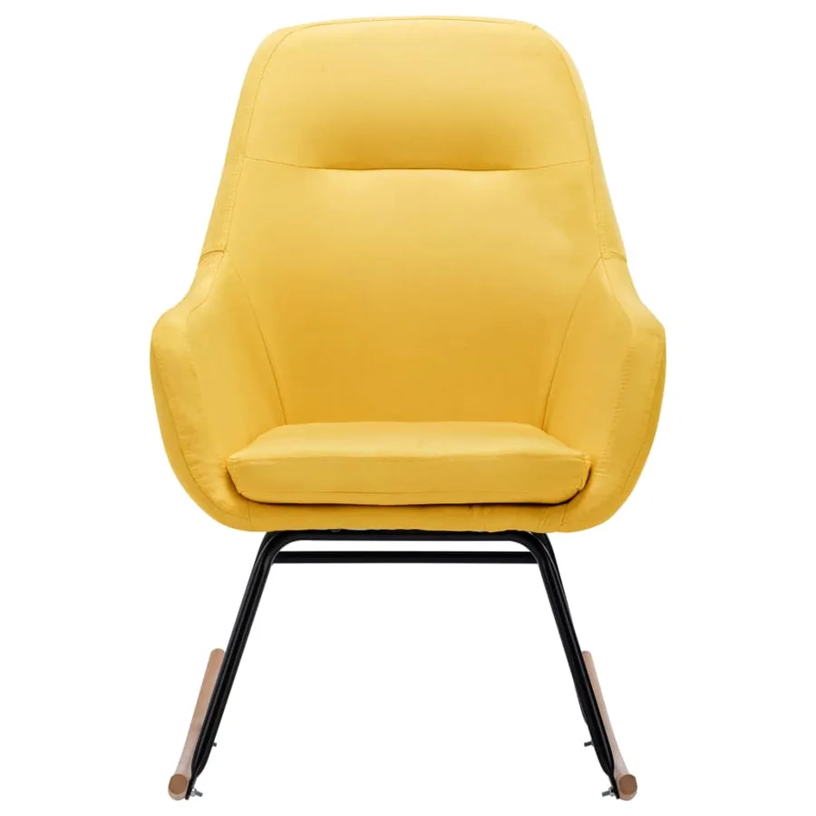 Chaise à bascule Jaune moutarde Tissu - 3