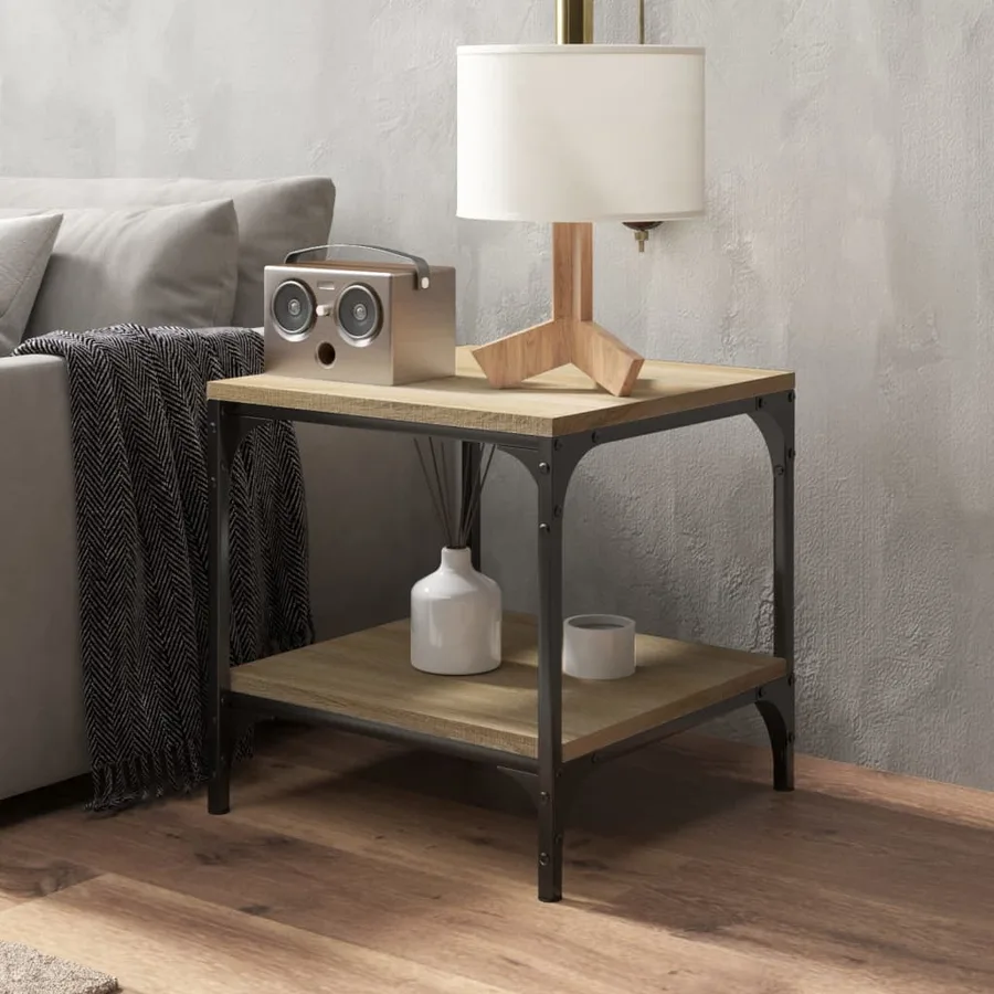 Tables d'appoint 2 pcs Chêne sonoma 40x40x40 cm Bois ingénierie - 4