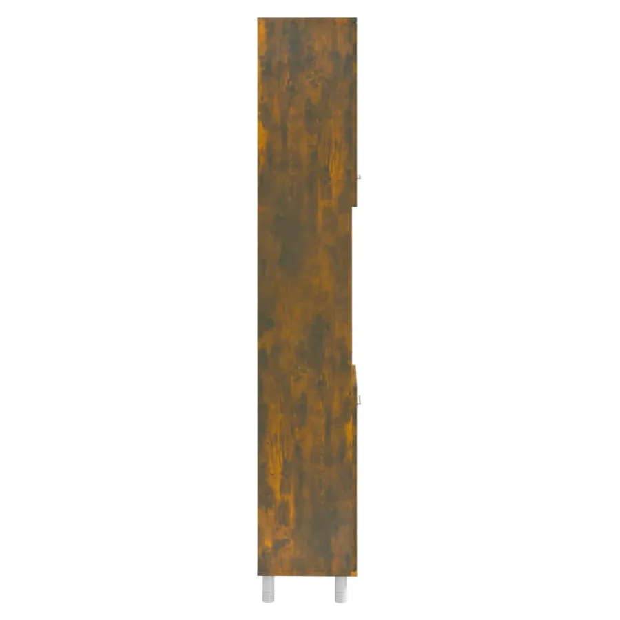 Armoire de bain Chêne fumé 30x30x179 cm Bois d'ingénierie - 7