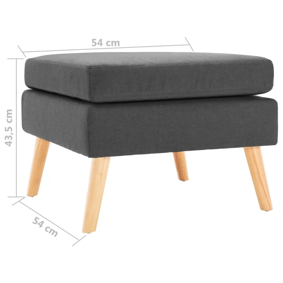 Repose-pied Gris foncé Tissu - 5