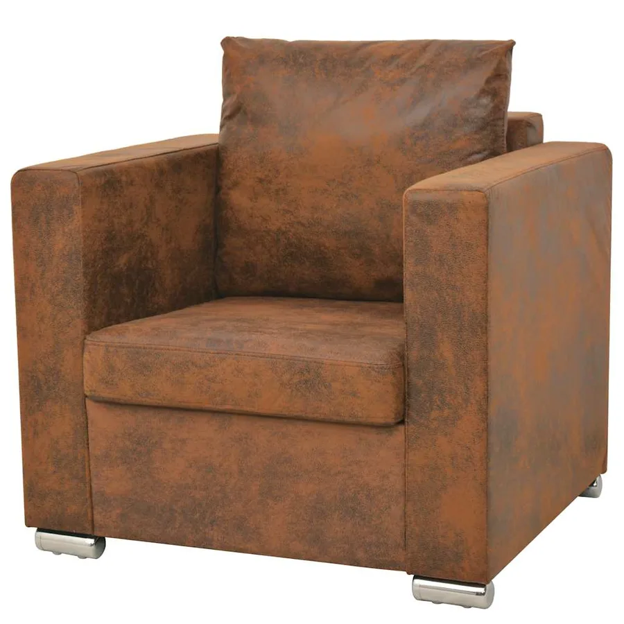 Ensemble de canapés 2 pcs cuir daim synthétique - 3