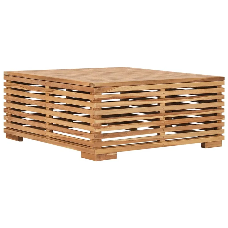 Table et repose-pied de jardin coussin gris foncé Bois de teck - 2