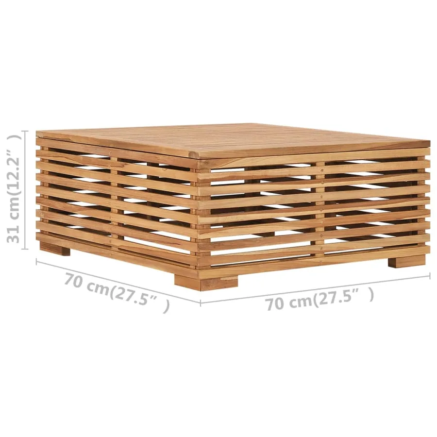 Table et repose-pied de jardin coussin gris foncé Bois de teck - 8