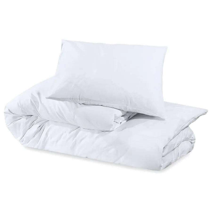 Ensemble de housse de couette Blanc 200x200 cm Coton - 6