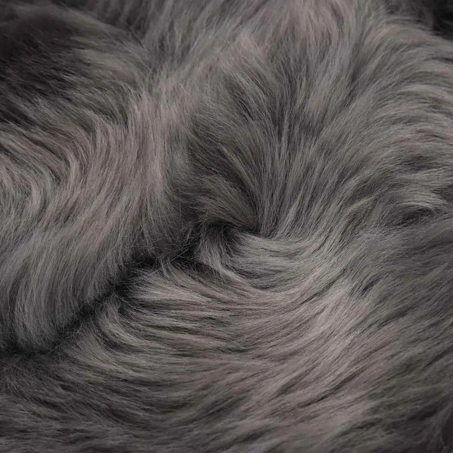 Tapis en peau de mouton 60 x 90 cm Gris clair - 4