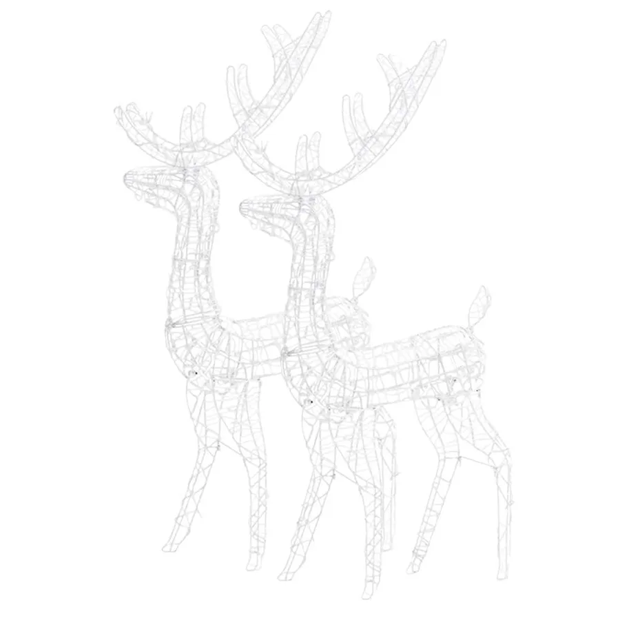 Décorations de Noël de renne Acrylique 2 pcs 128 cm Blanc froid - 4