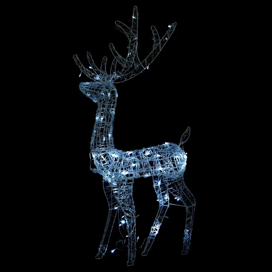 Décorations de Noël de renne Acrylique 2 pcs 128 cm Blanc froid - 7