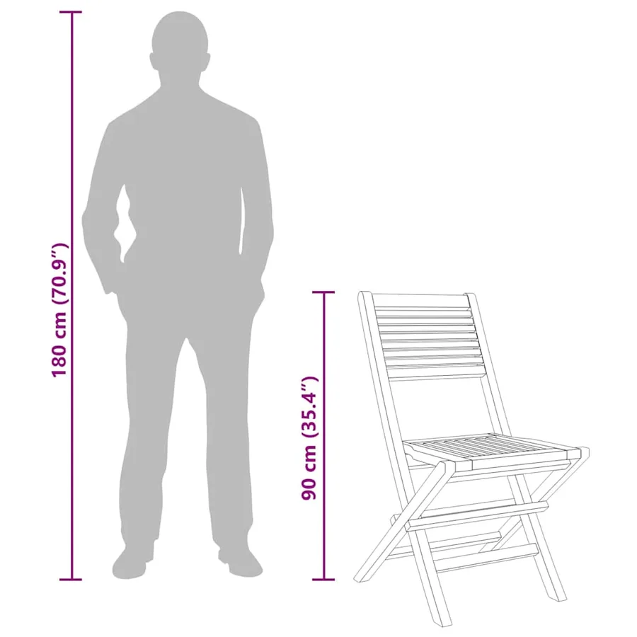Chaises de jardin pliantes lot de 4 47x62x90cm bois massif teck - 6