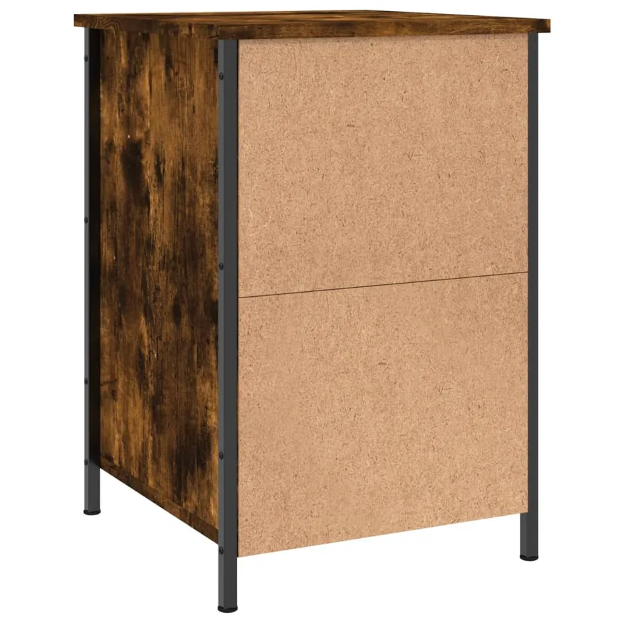 Table de chevet chêne fumé 40x42x60 cm bois d'ingénierie - 8