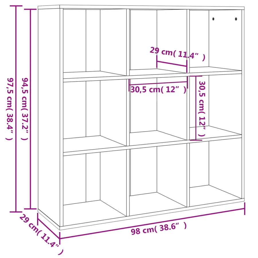 Armoire à livres chêne fumé 98x29x97,5 cm - 7