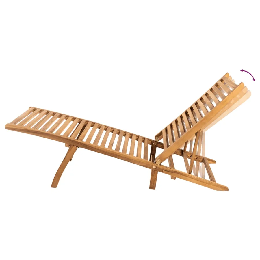 Chaise longue Bois de teck solide - 5