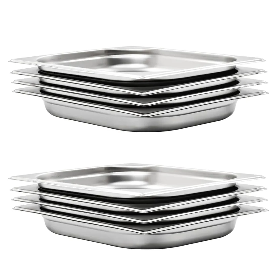 Récipients Gastronorm 8 pcs GN 1/2 40 mm Acier inoxydable