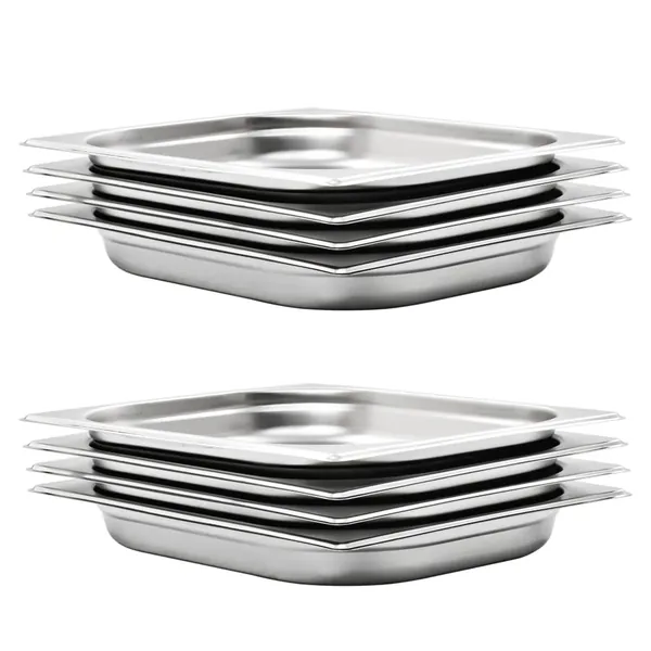 Récipients Gastronorm 8 pcs GN 1/2 40 mm Acier inoxydable
