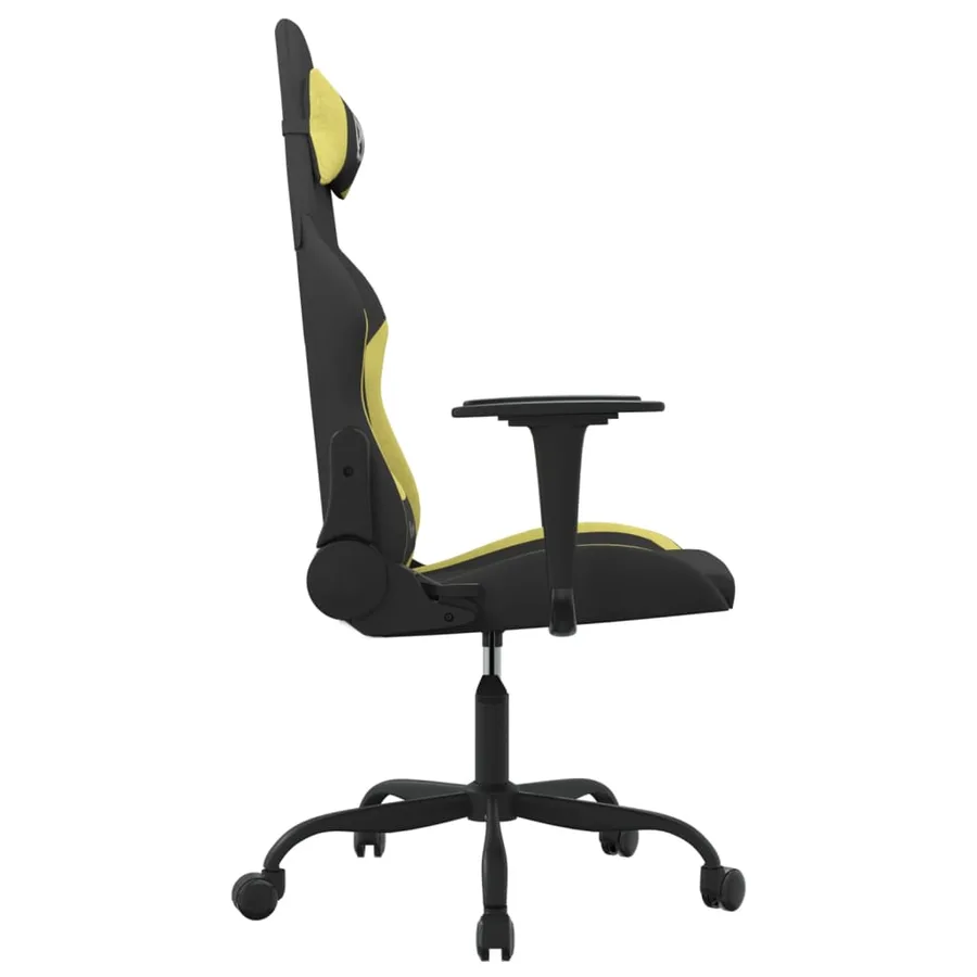 Chaise de jeu Noir et vert clair Tissu - 4