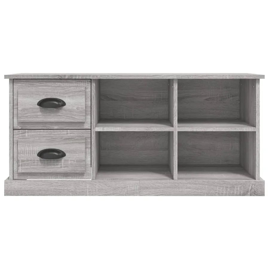 Meuble TV sonoma gris 102x35,5x47,5 cm bois d'ingénierie - 6