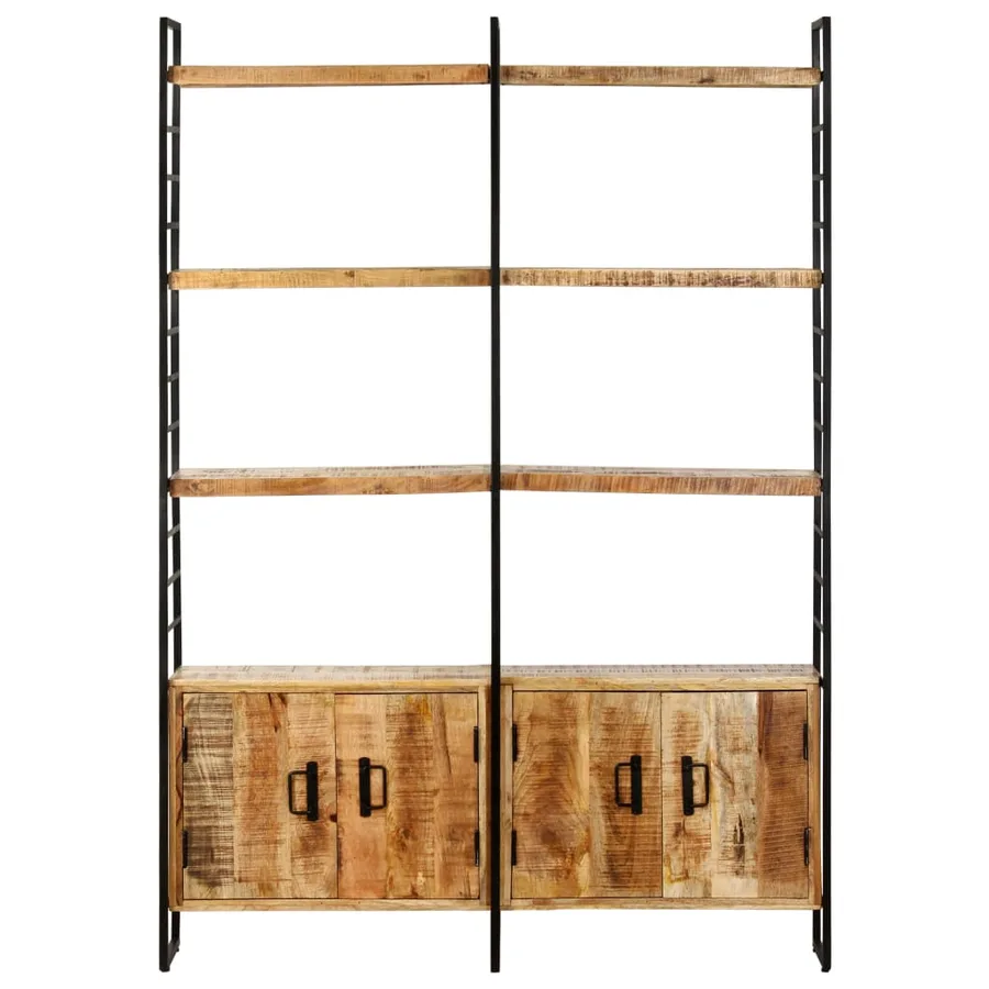 Bibliothèque à 4 niveaux 124x30x180 cm Bois de manguier brut - 2