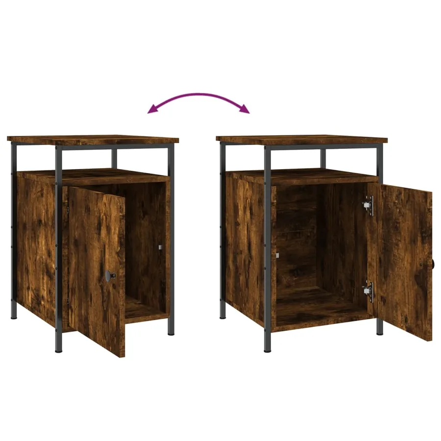 Tables de chevet 2 pcs chêne fumé 40x42x60 cm bois d'ingénierie - 10