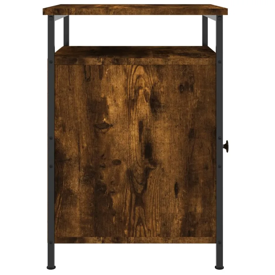 Tables de chevet 2 pcs chêne fumé 40x42x60 cm bois d'ingénierie - 8