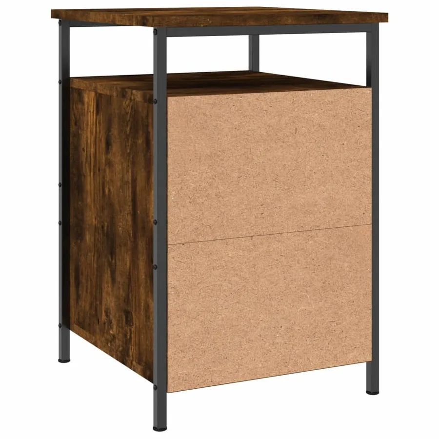 Tables de chevet 2 pcs chêne fumé 40x42x60 cm bois d'ingénierie - 9