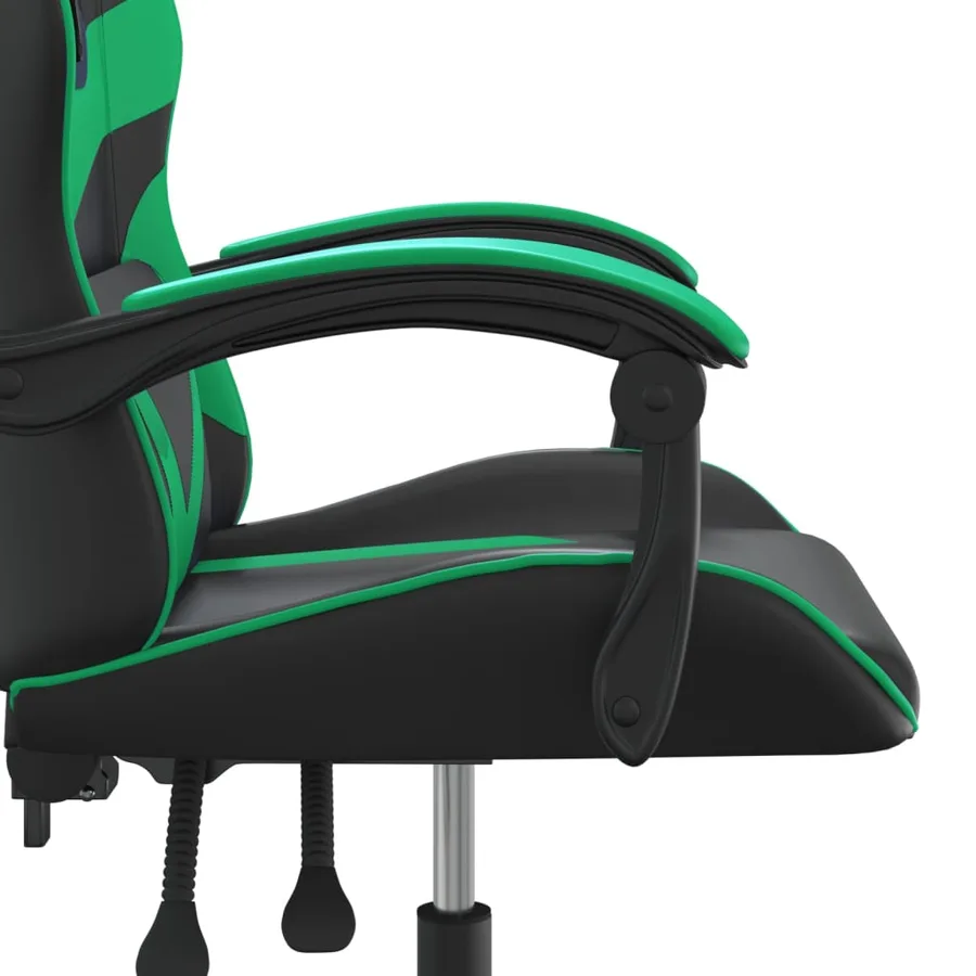 Chaise de jeu pivotante Noir et vert Similicuir - 7