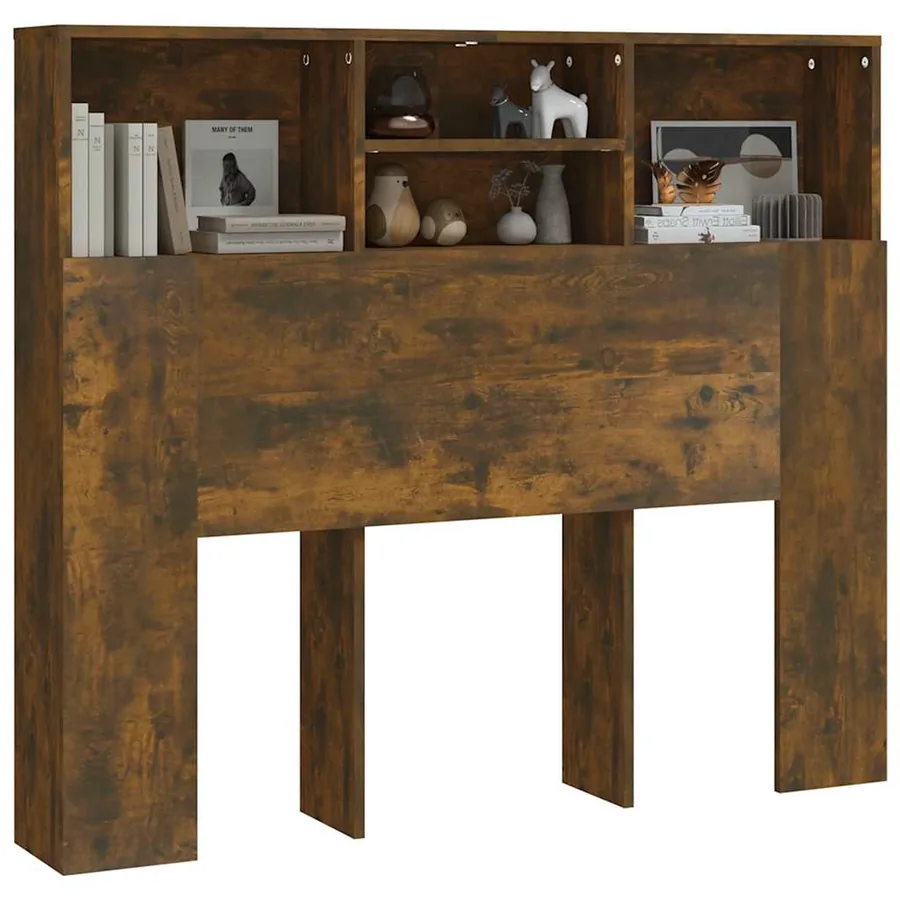 Armoire de tête de lit Chêne fumé 120x19x103,5 cm - 4
