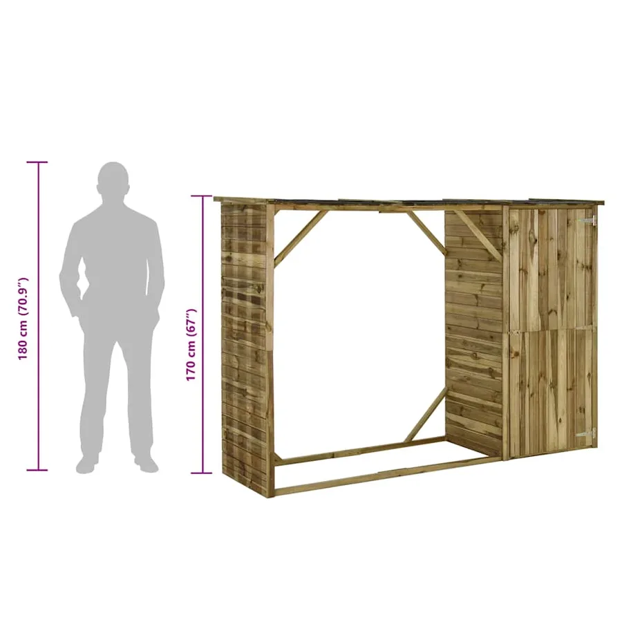 Abri d'outils de jardin Pin 253 x 80 x 170 cm - 8