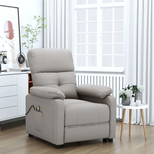Fauteuil électrique de massage Taupe Tissu