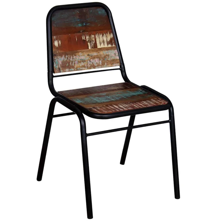 Chaises à manger lot de 6 bois de récupération solide - 6