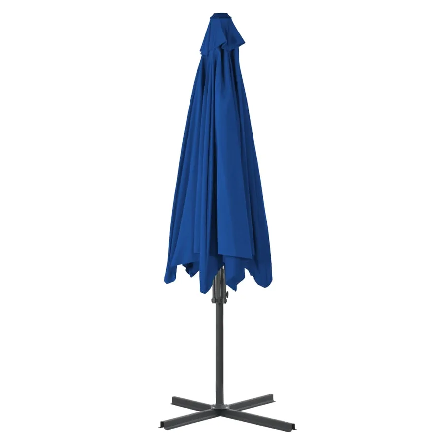 Parasol de jardin avec mât en acier bleu 300x230 cm - 4
