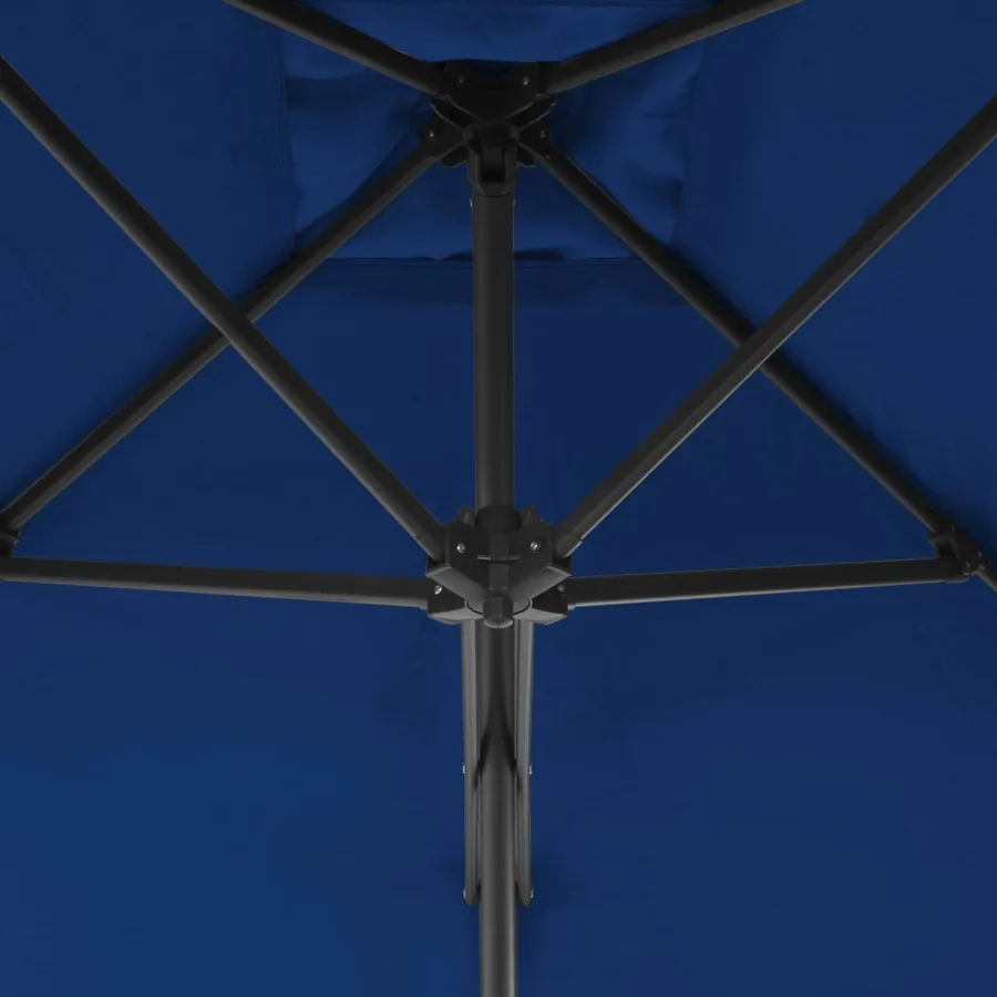 Parasol de jardin avec mât en acier bleu 300x230 cm - 5