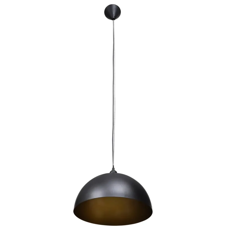 Plafonniers 2 pcs Hauteur réglable Semi-sphérique Noir - 5