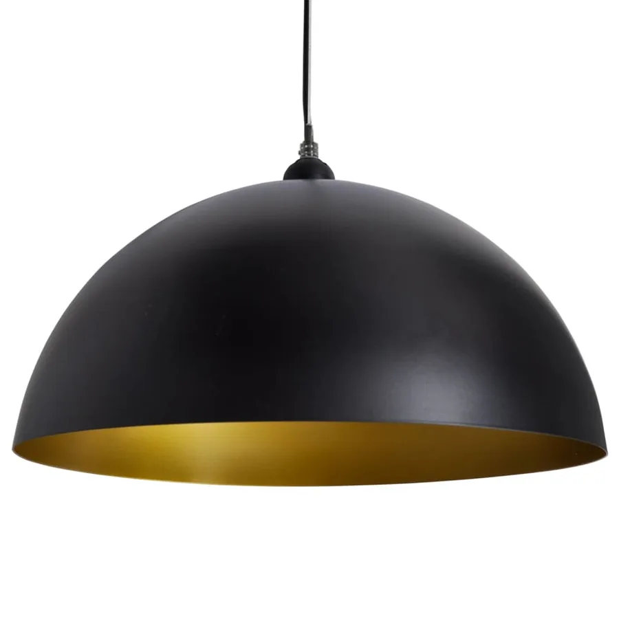 Plafonniers 2 pcs Hauteur réglable Semi-sphérique Noir - 7