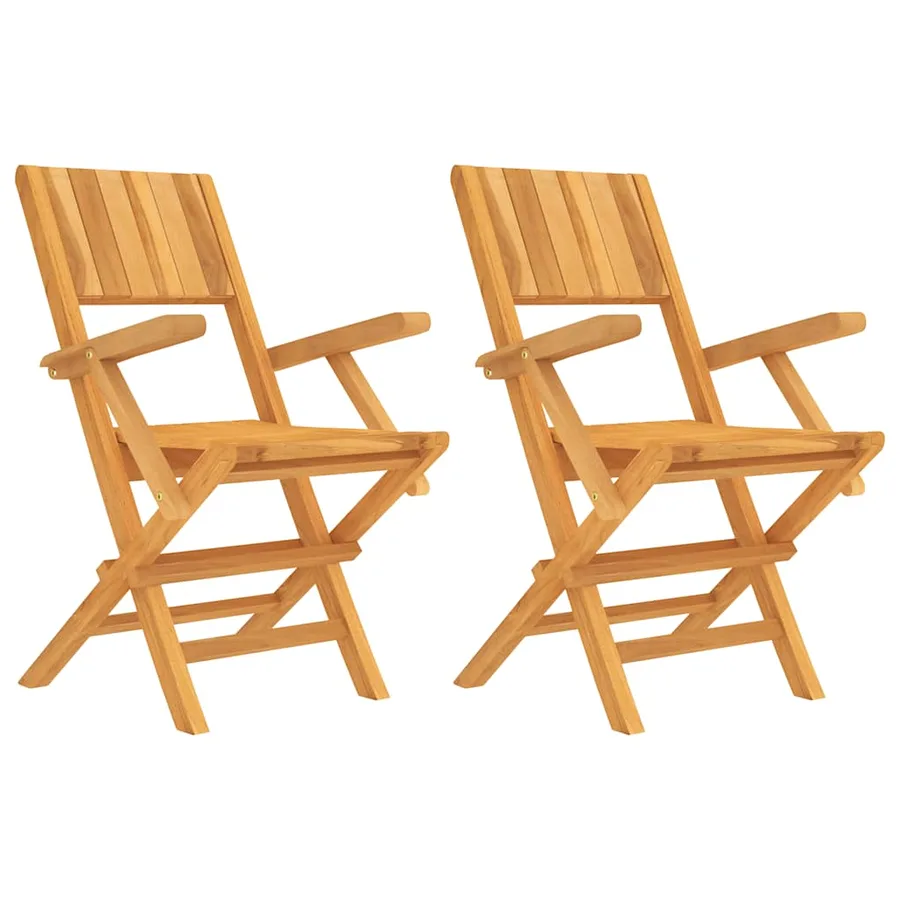 Chaises de jardin pliantes lot de 2 55x61x90cm bois massif teck - 2