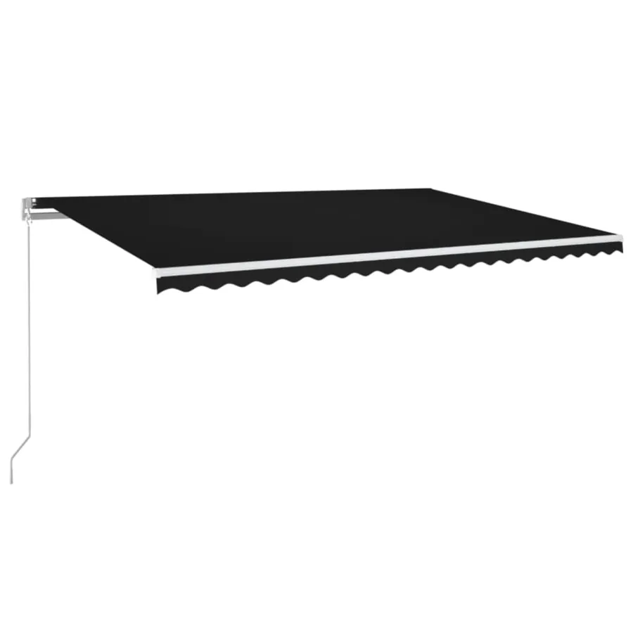 Auvent manuel rétractable avec LED 500x350 cm Anthracite - 2