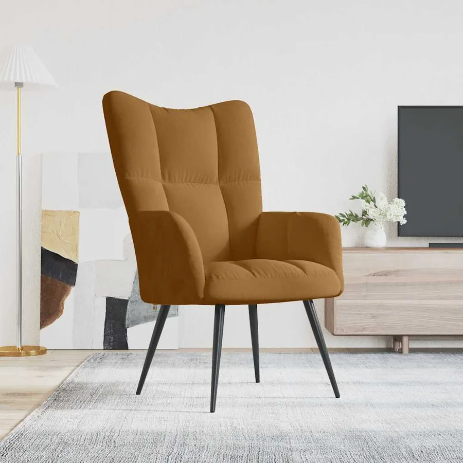 Chaise de relaxation Marron Velours