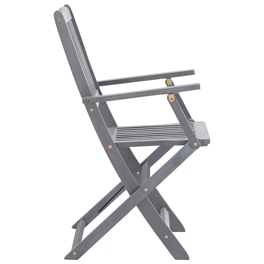 Chaises pliables d'extérieur lot de 6 et coussins Bois d'acacia - 6