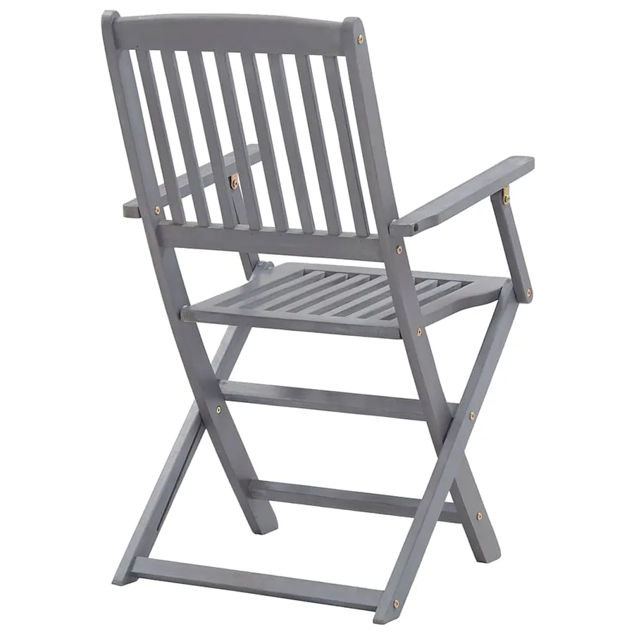 Chaises pliables d'extérieur lot de 6 et coussins Bois d'acacia - 7