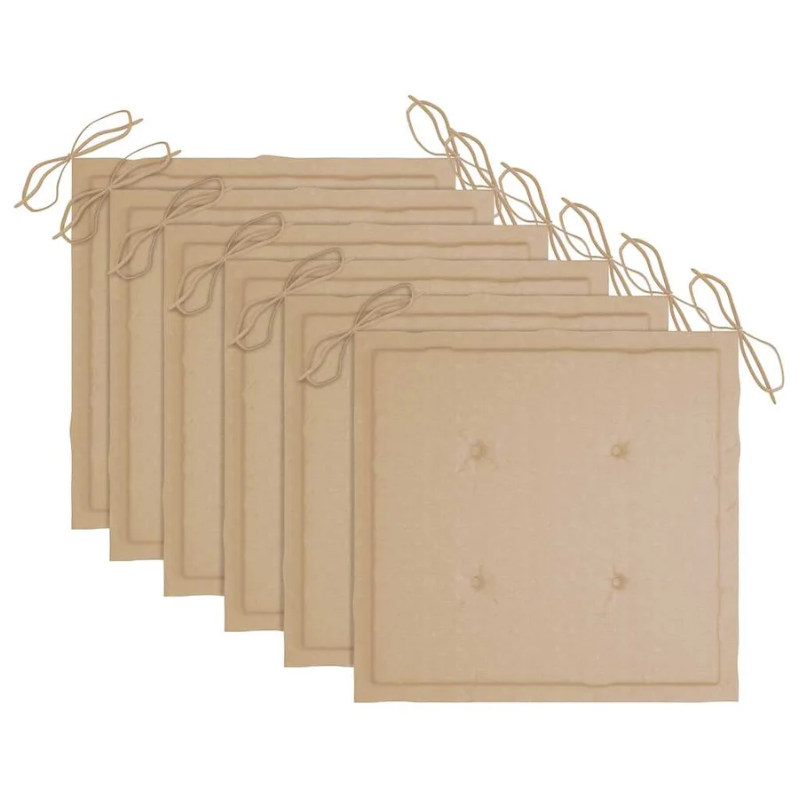 Chaises de jardin avec coussins lot de 6 Bois d'acacia massif - 5