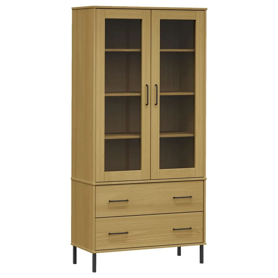 Bibliothèque avec pieds en métal Marron 85x35x172,5cm Bois OSLO - 2