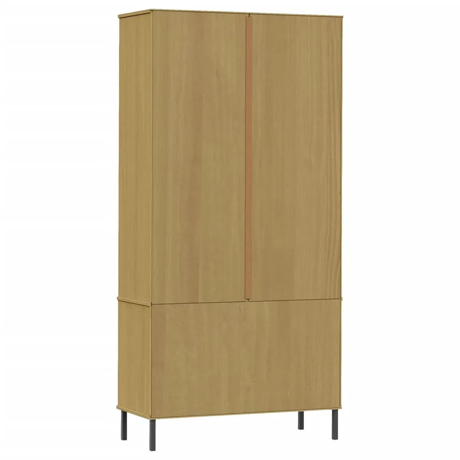 Bibliothèque avec pieds en métal Marron 85x35x172,5cm Bois OSLO - 7