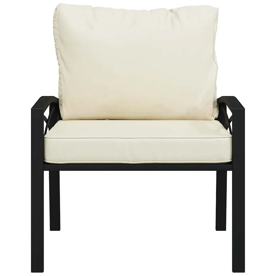 Chaise de jardin avec coussins sable 68x76x79 cm acier - 3
